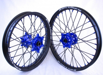 SMPro-platinum crossvelgen blauwe naaf met zwarte spaken