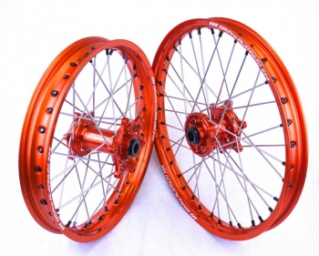Crosswielen SMPro platinum oranje velgen voor KTM