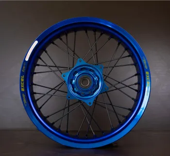 Blauwe Excel Supermoto wielen NGR wheels